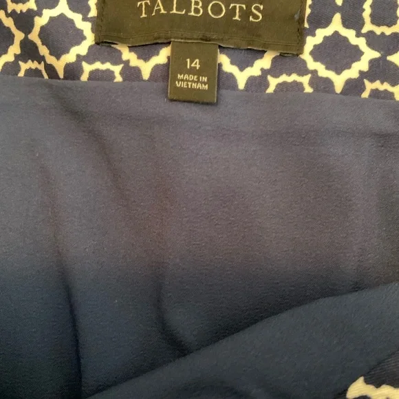 Talbots Blue & White Skirt Sz 14 - Picture 3 of 4
